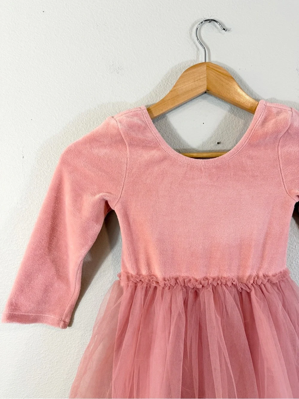 Mini Boden Pink Velvet Ballerina Tulle Appliqué Dress 7-8 Years Balletcore Girly